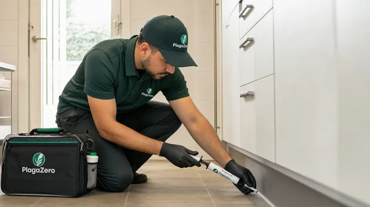 Técnico de PlagaZero en un tratamiento de control de plagas en Barberà del Vallès